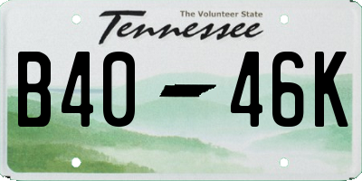 TN license plate B4046K