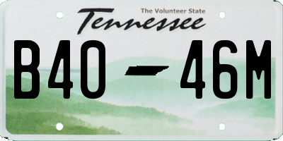 TN license plate B4046M