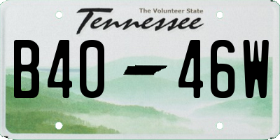 TN license plate B4046W