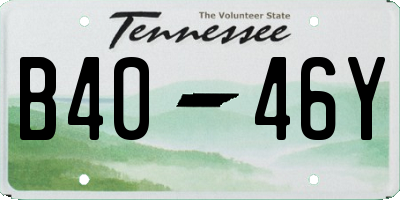 TN license plate B4046Y