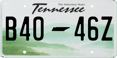 TN license plate B4046Z