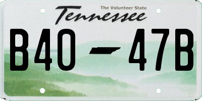 TN license plate B4047B