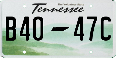 TN license plate B4047C