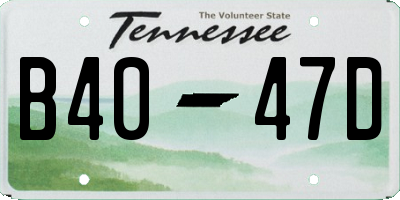TN license plate B4047D