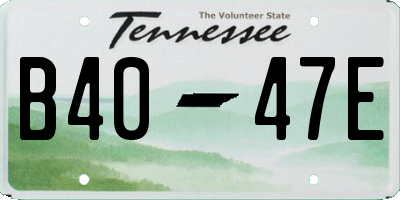 TN license plate B4047E