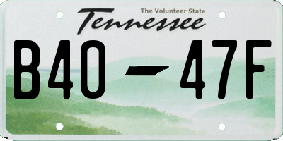 TN license plate B4047F
