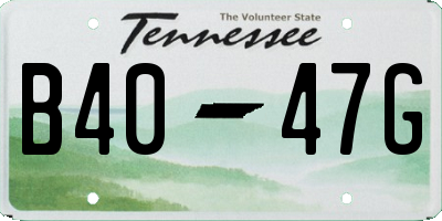 TN license plate B4047G