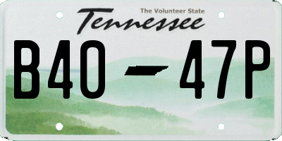 TN license plate B4047P