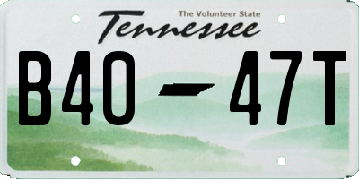 TN license plate B4047T