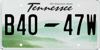 TN license plate B4047W