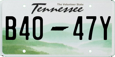 TN license plate B4047Y