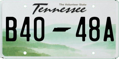 TN license plate B4048A