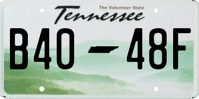 TN license plate B4048F