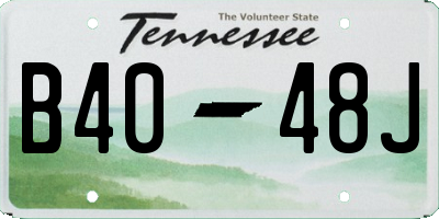 TN license plate B4048J