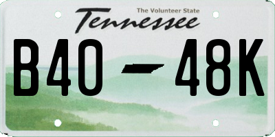 TN license plate B4048K