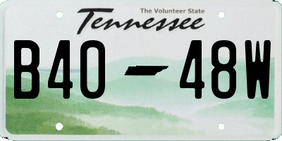 TN license plate B4048W