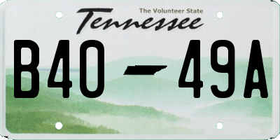 TN license plate B4049A
