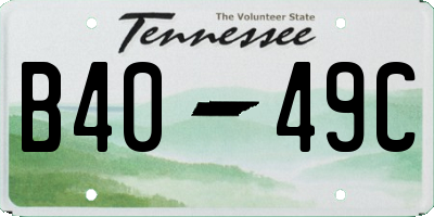 TN license plate B4049C