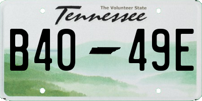 TN license plate B4049E