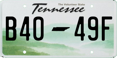 TN license plate B4049F
