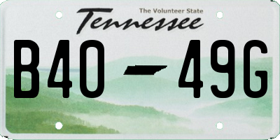 TN license plate B4049G