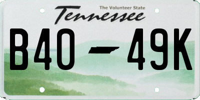TN license plate B4049K