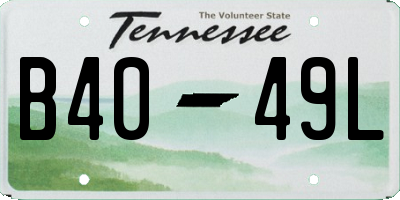 TN license plate B4049L