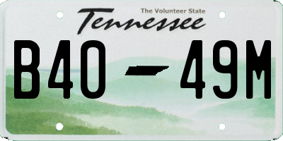 TN license plate B4049M