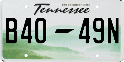 TN license plate B4049N