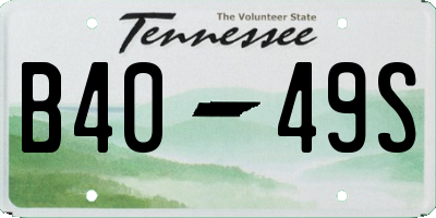 TN license plate B4049S