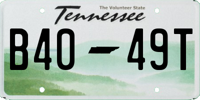 TN license plate B4049T