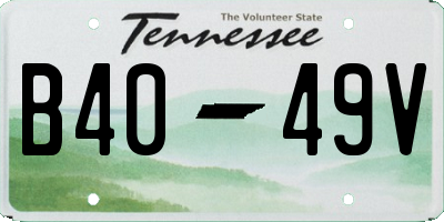 TN license plate B4049V