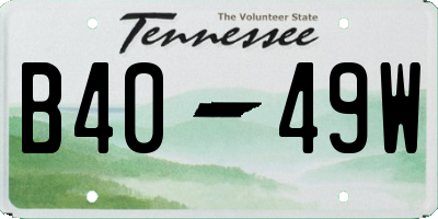 TN license plate B4049W