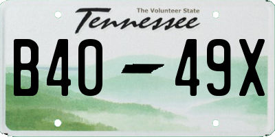 TN license plate B4049X