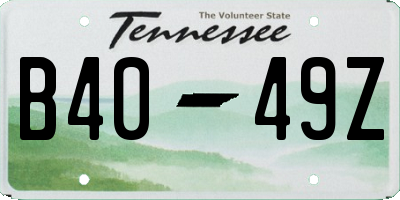 TN license plate B4049Z