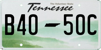 TN license plate B4050C