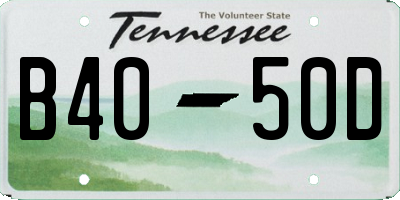 TN license plate B4050D