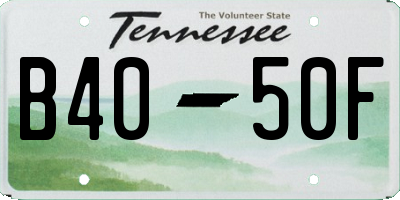 TN license plate B4050F