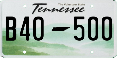 TN license plate B4050O