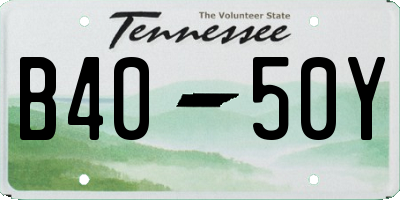 TN license plate B4050Y