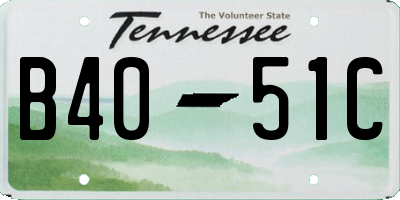 TN license plate B4051C