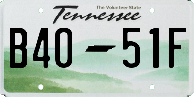 TN license plate B4051F