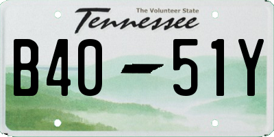 TN license plate B4051Y