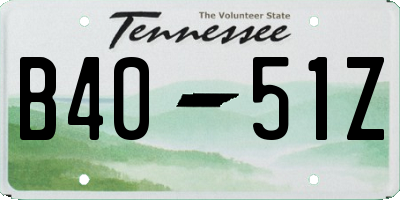 TN license plate B4051Z