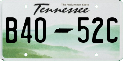 TN license plate B4052C