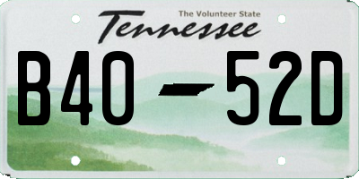 TN license plate B4052D
