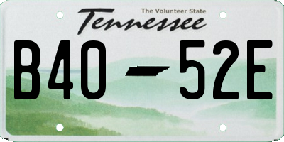 TN license plate B4052E