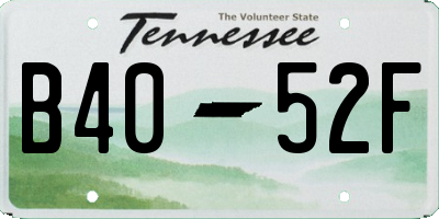 TN license plate B4052F