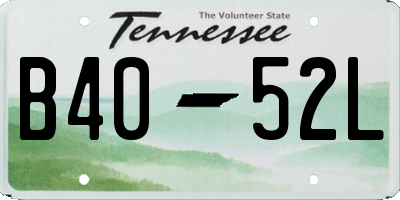 TN license plate B4052L