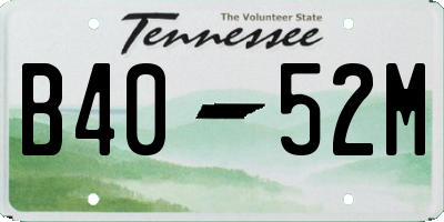 TN license plate B4052M